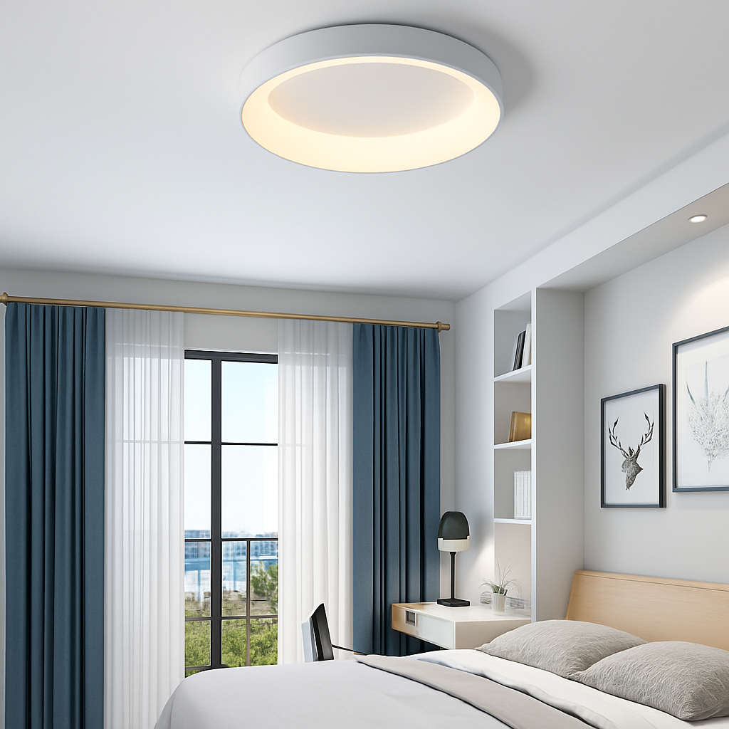 Plafonnier moderne à leds minimaliste avec télécommande Virgile Poème - Lignes Épurées & Atmosphère Sereine