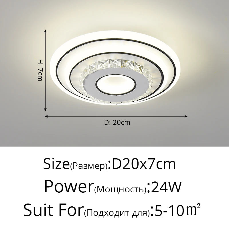 Plafonnier moderne minimaliste en cristal à led créatif Lucien Harmonie - Lignes Épurées & Atmosphère Sereine