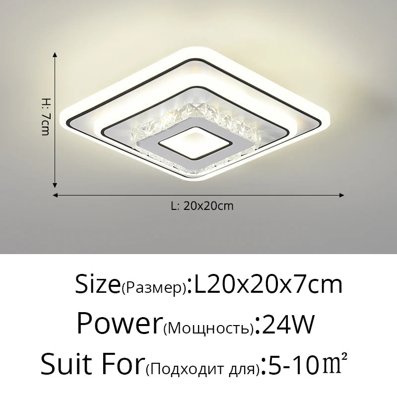 Plafonnier moderne minimaliste en cristal à led créatif Lucien Harmonie - Lignes Épurées & Atmosphère Sereine