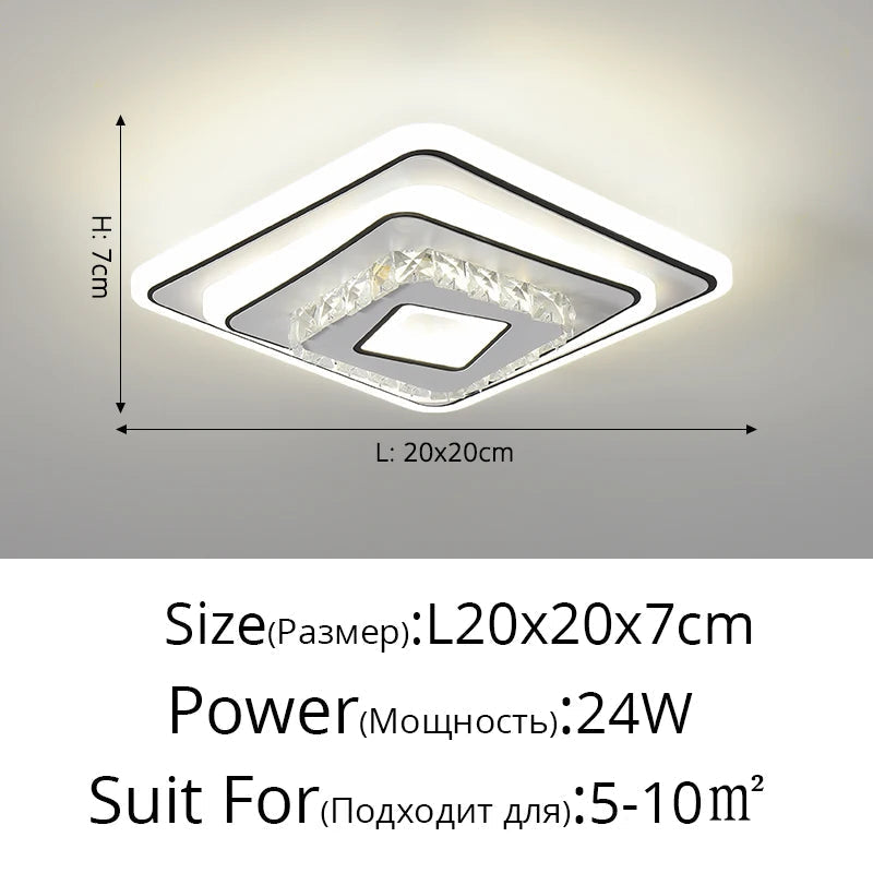 Plafonnier moderne minimaliste en cristal à led créatif Lucien Harmonie - Lignes Épurées & Atmosphère Sereine