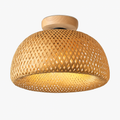 Plafonnier — Moderne ronde en bambou naturel Solferino