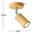 Plafonnier nordique en bois avec projecteur rotatif réglable Ombeline Unisson - Matière Végétale & Charme Délicat