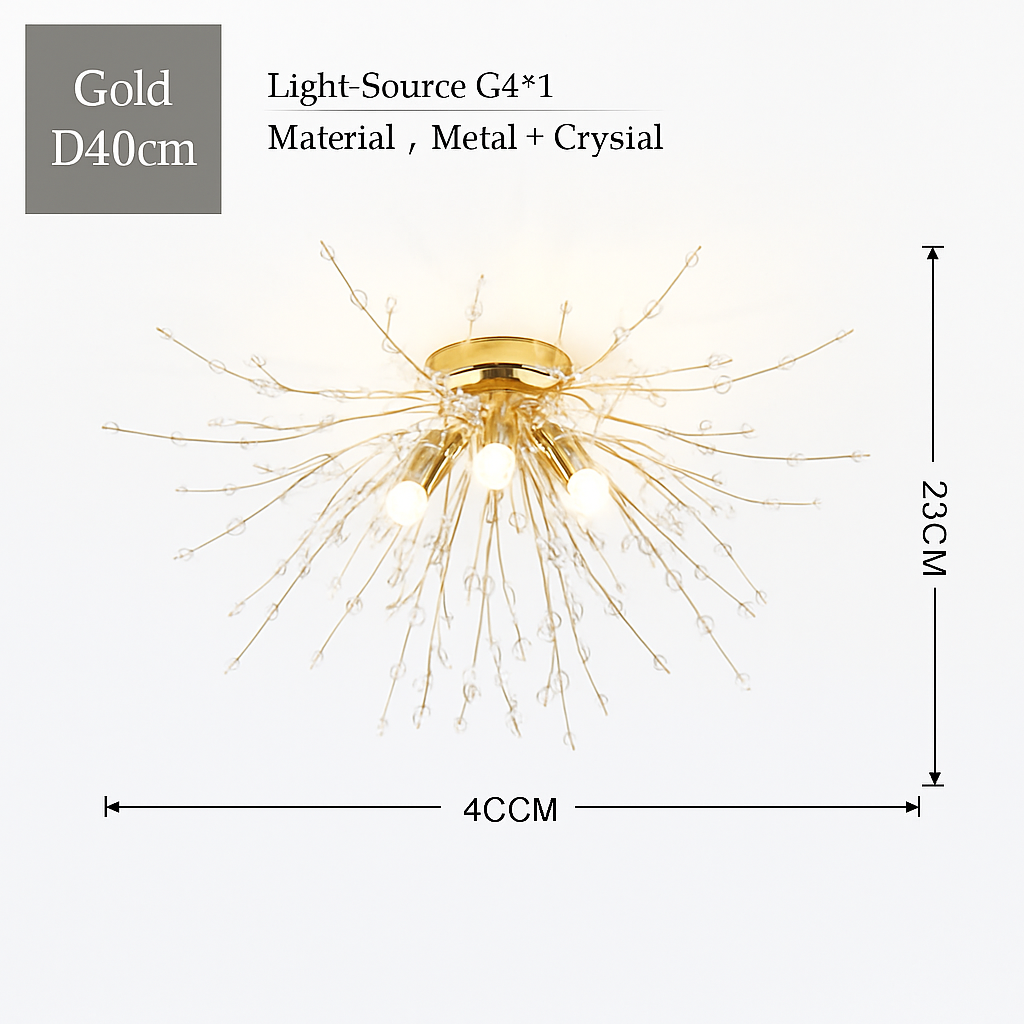 Plafonnier — Nordique en cristal design moderne créatif rond pissenlit