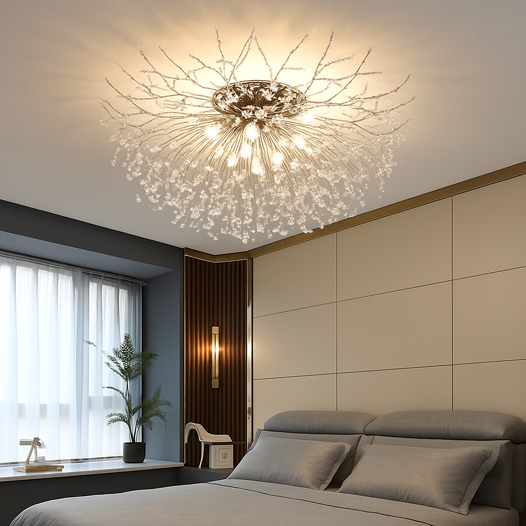 Plafonnier — Nordique en cristal design moderne créatif rond pissenlit