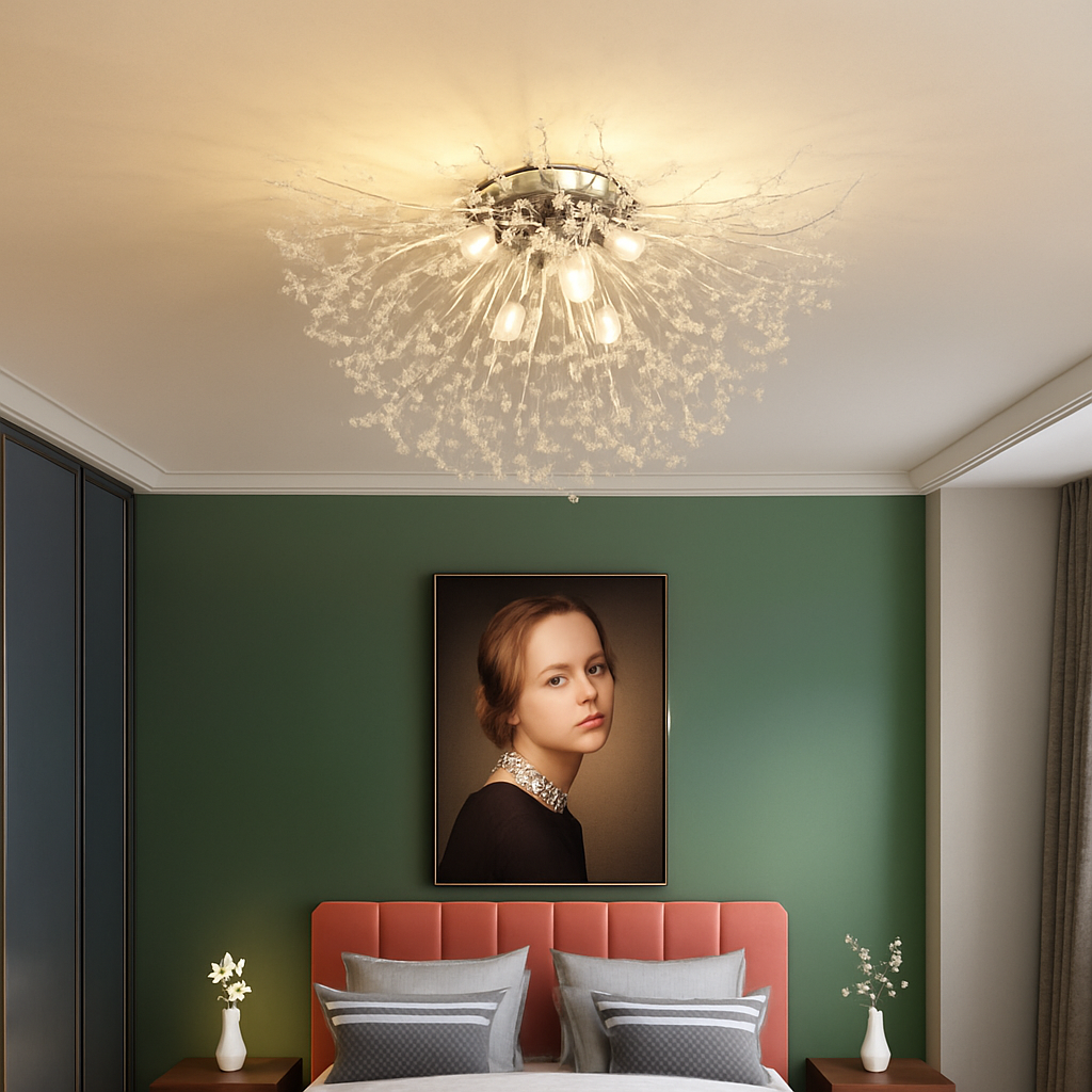 Plafonnier — Nordique en cristal design moderne créatif rond pissenlit