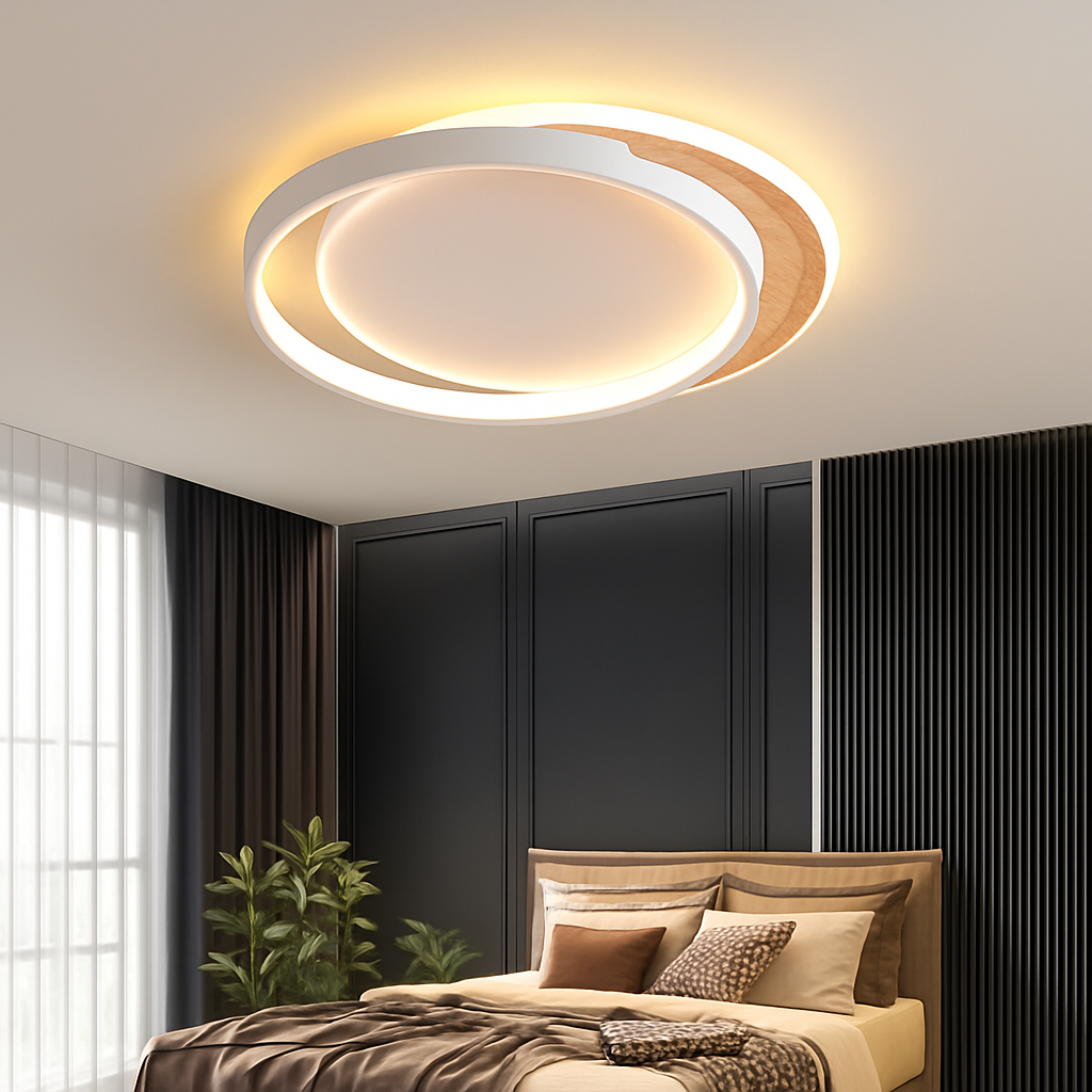 Plafonnier — Nordique LED en bois aluminium ultra-mince et créatif