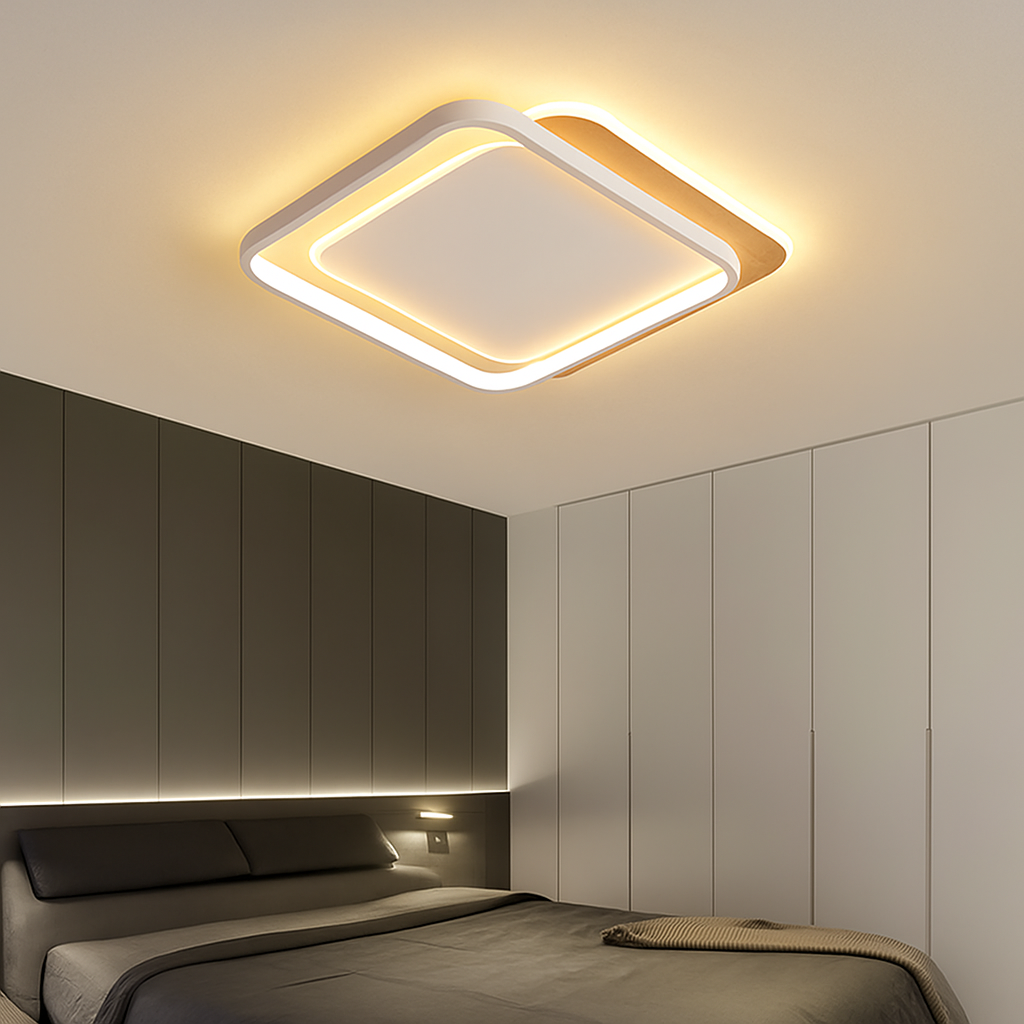 Plafonnier — Nordique LED en bois aluminium ultra-mince et créatif