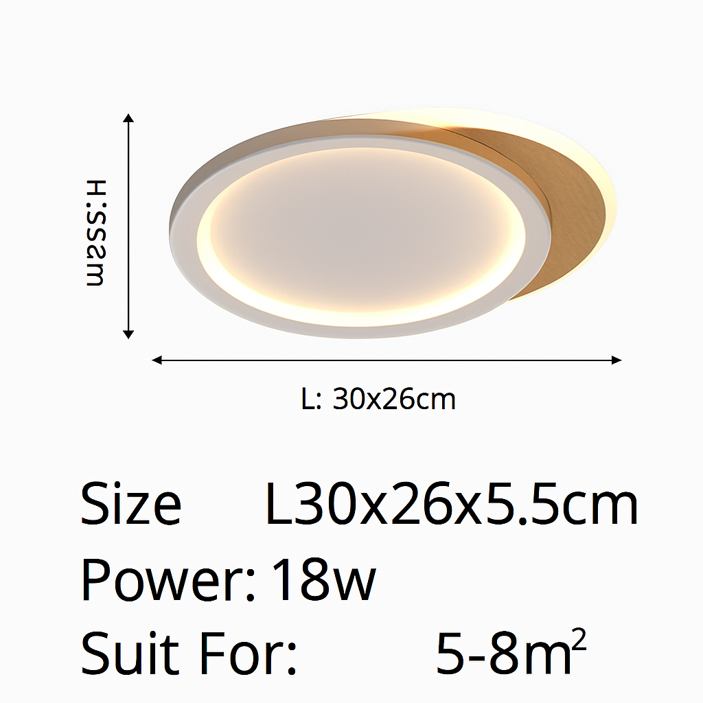 Plafonnier — Nordique LED en bois aluminium ultra-mince et créatif