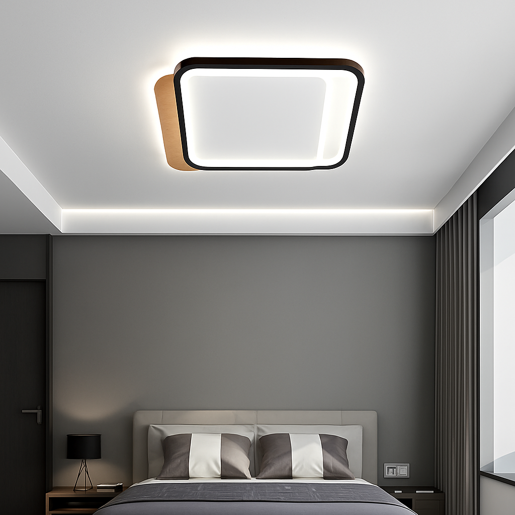 Plafonnier — Nordique LED en bois aluminium ultra-mince et créatif
