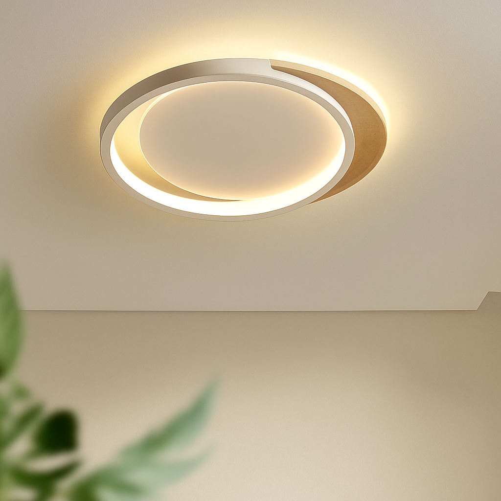 Plafonnier — Nordique LED en bois aluminium ultra-mince et créatif
