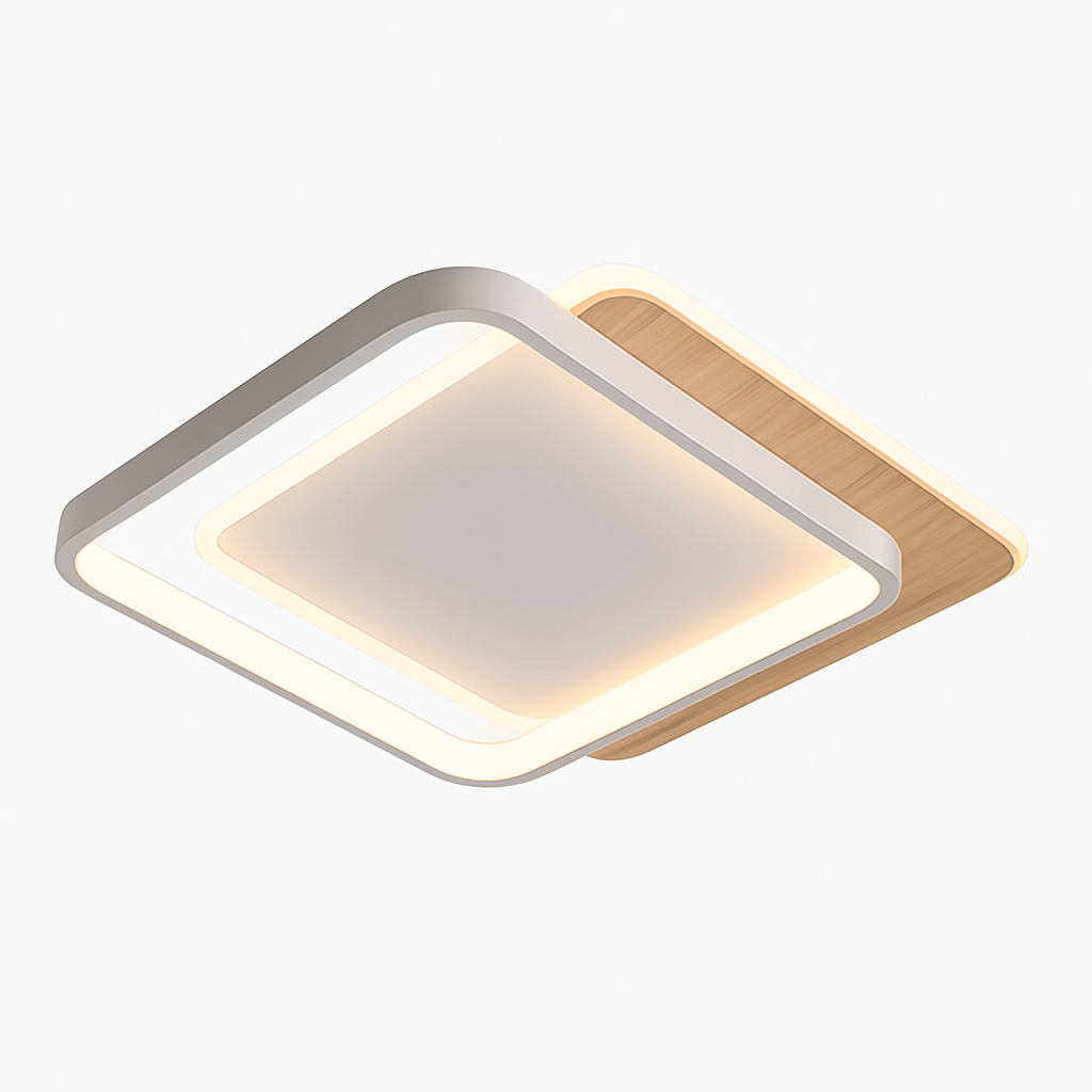 Plafonnier — Nordique LED en bois aluminium ultra-mince et créatif