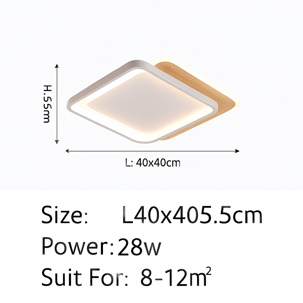 Plafonnier — Nordique LED en bois aluminium ultra-mince et créatif