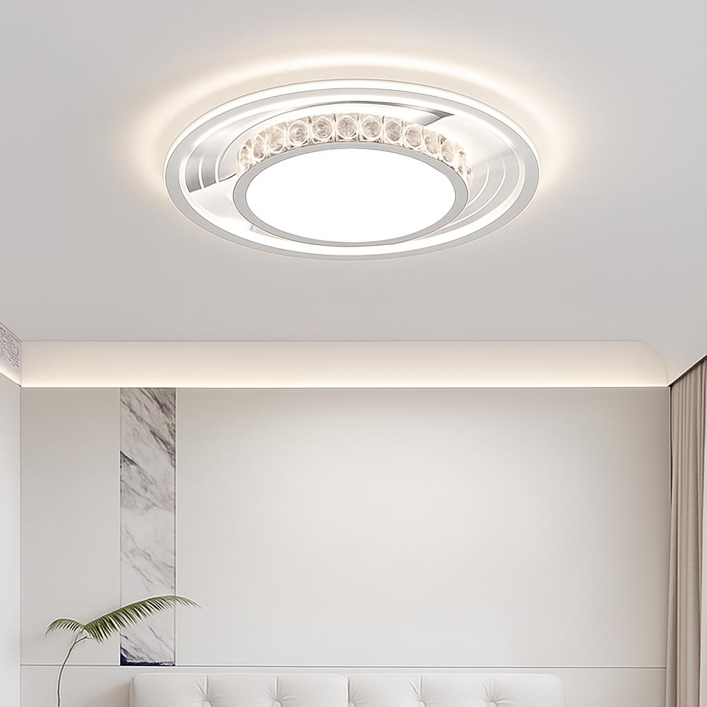 Plafonnier nordique post-moderne luxueux en cristal simple Lys Quintette - Éclat du Cristal & Décor Singulier