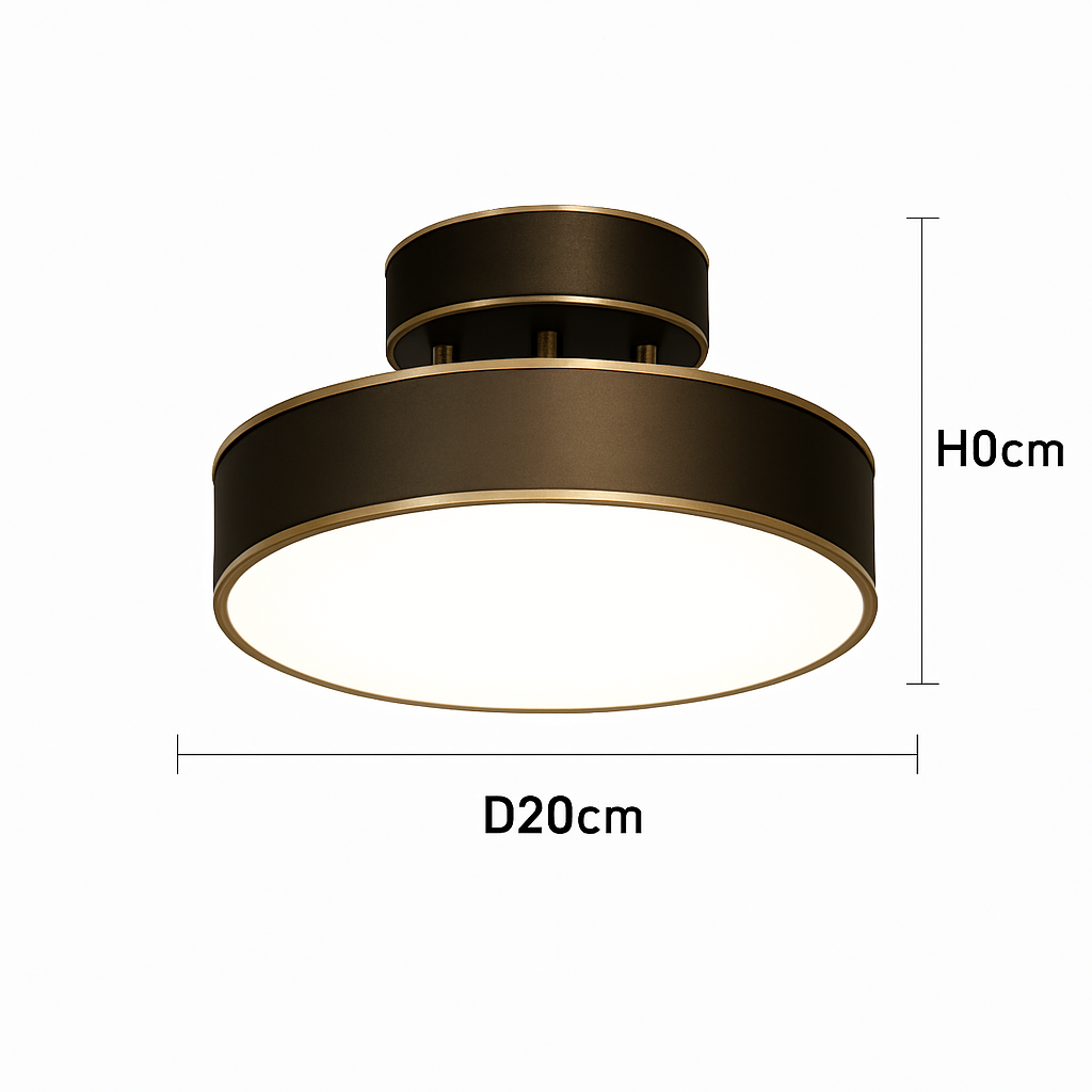 Plafonnier nordique simple rond led éclairage lustre Mérida Écrin en Cuivre - Reflets Délicats & Caractère Affirmé