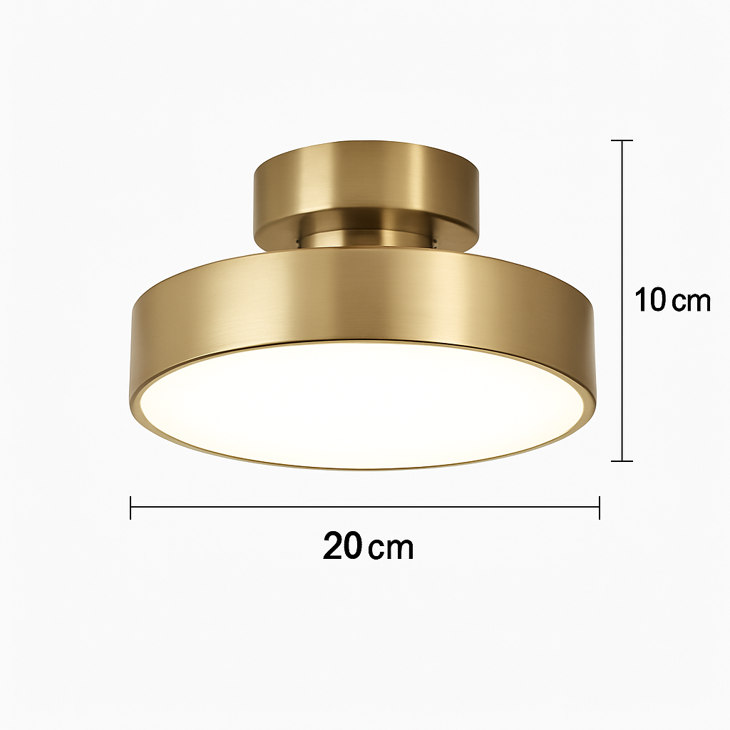 Plafonnier nordique simple rond led éclairage lustre Mérida Écrin en Cuivre - Reflets Délicats & Caractère Affirmé