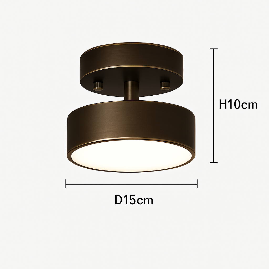 Plafonnier nordique simple rond led éclairage lustre Mérida Écrin en Cuivre - Reflets Délicats & Caractère Affirmé