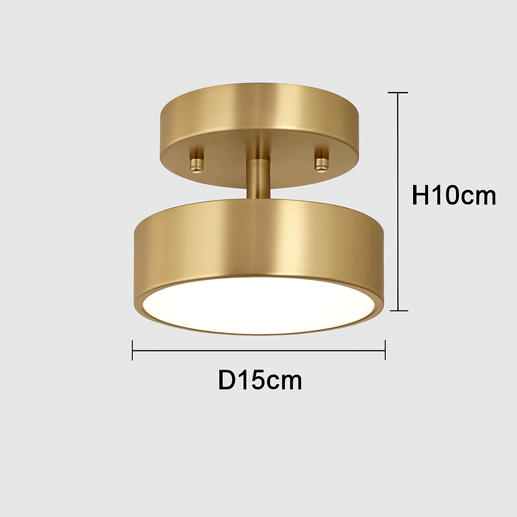 Plafonnier nordique simple rond led éclairage lustre Mérida Écrin en Cuivre - Reflets Délicats & Caractère Affirmé