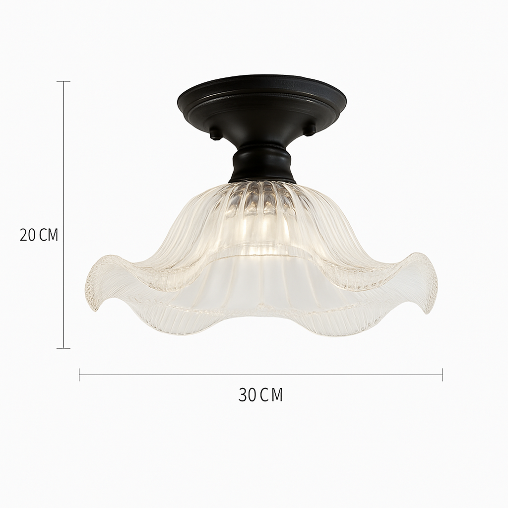 Plafonnier rétro américain avec couvercle en verre pour décoration créative Lionel Unisson - Le Charme du Verre dans le Décor