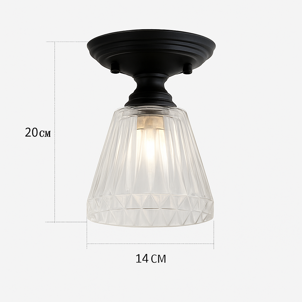 Plafonnier rétro américain avec couvercle en verre pour décoration créative Lionel Unisson - Le Charme du Verre dans le Décor