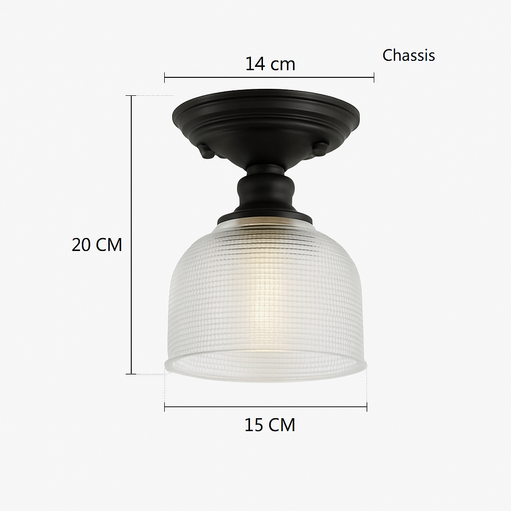 Plafonnier rétro américain avec couvercle en verre pour décoration créative Lionel Unisson - Le Charme du Verre dans le Décor
