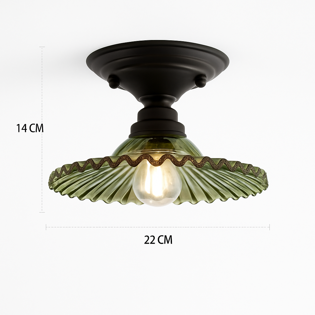 Plafonnier rétro américain avec couvercle en verre pour décoration créative Lionel Unisson - Le Charme du Verre dans le Décor