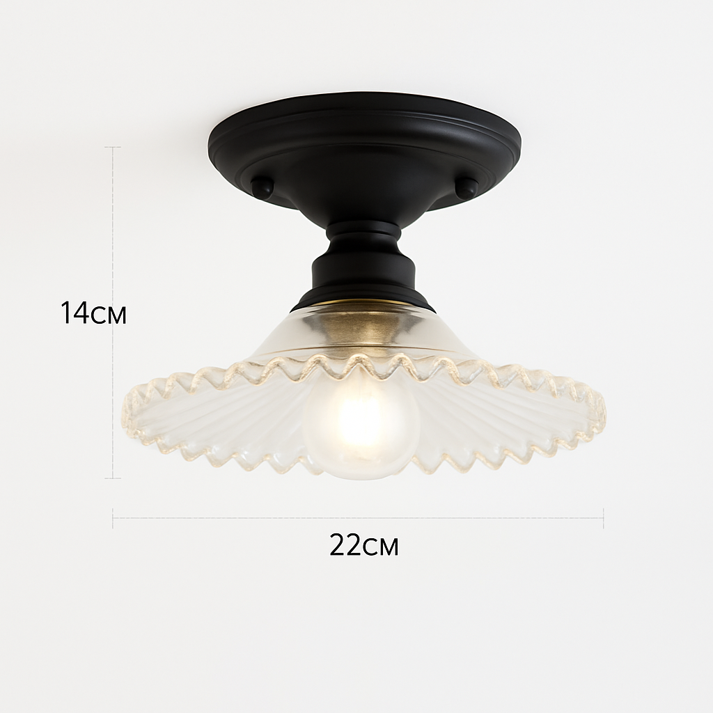 Plafonnier rétro américain avec couvercle en verre pour décoration créative Lionel Unisson - Le Charme du Verre dans le Décor