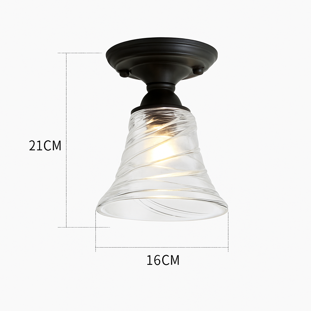 Plafonnier rétro américain avec couvercle en verre pour décoration créative Lionel Unisson - Le Charme du Verre dans le Décor