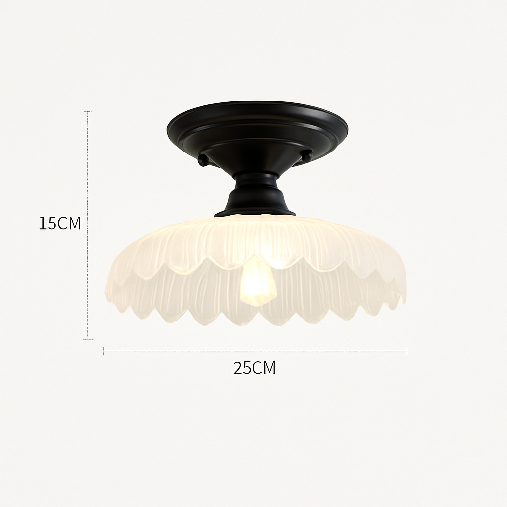 Plafonnier rétro américain avec couvercle en verre pour décoration créative Lionel Unisson - Le Charme du Verre dans le Décor