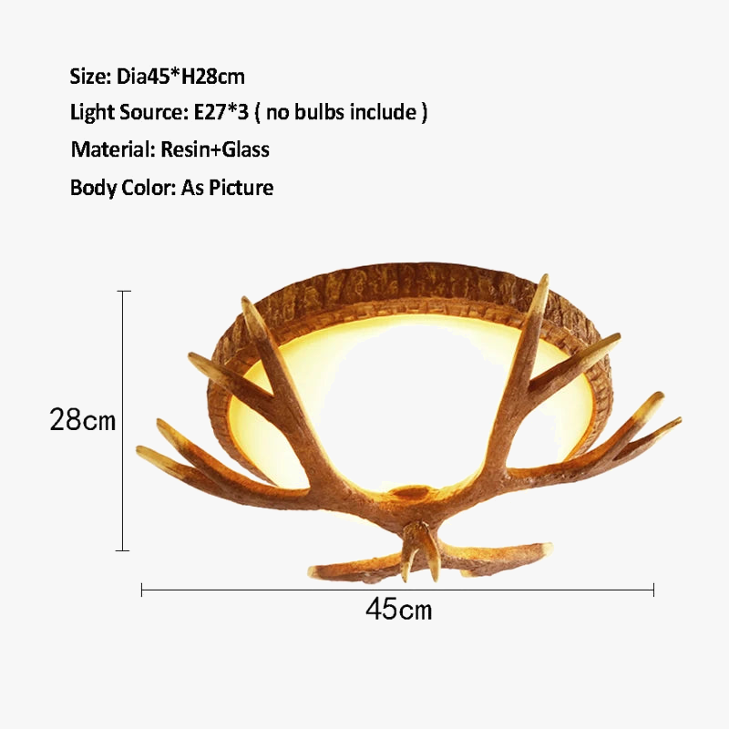 Plafonnier — Rétro en bois et résine style pays américain antique