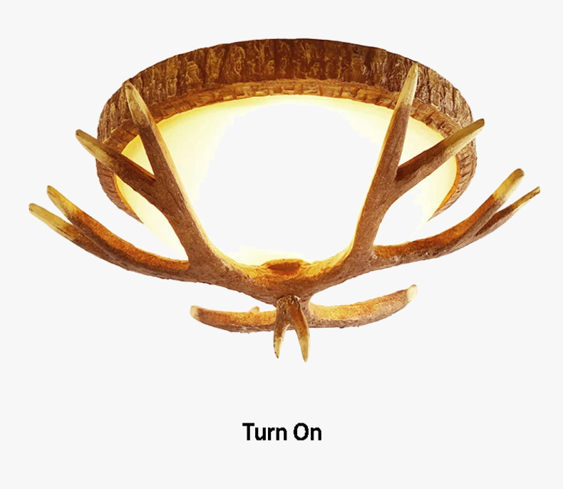 Plafonnier — Rétro en bois et résine style pays américain antique