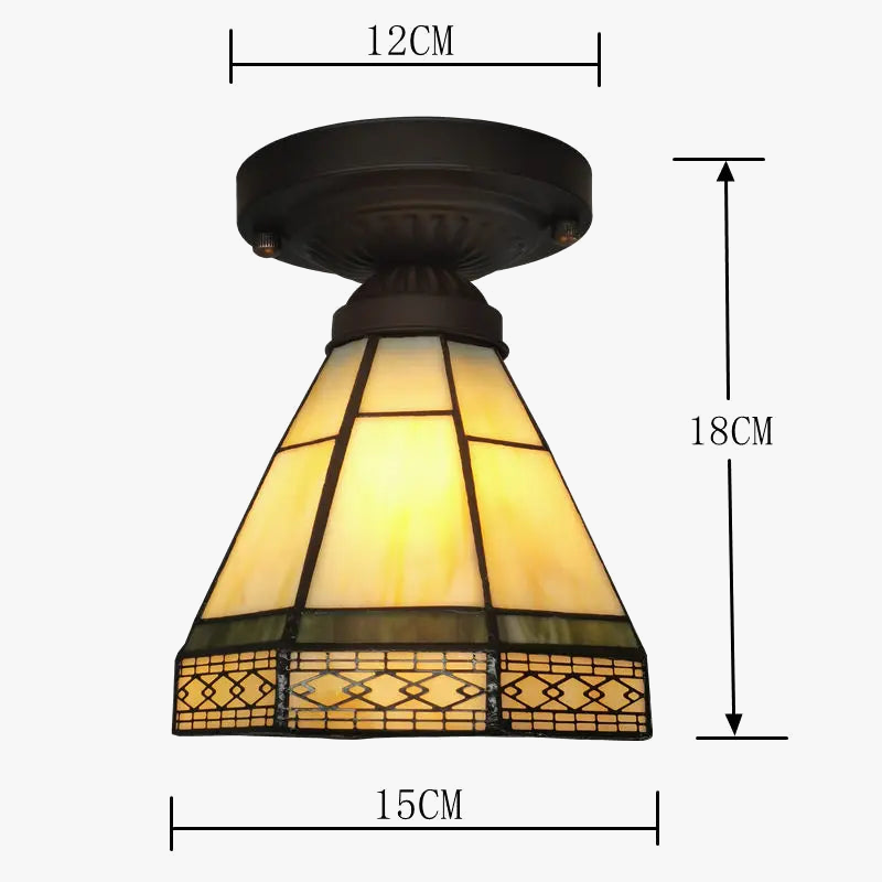 Plafonnier — Rétro en verre tiffany pour intérieur élégant