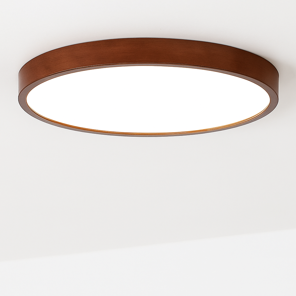 Plafonnier — Rond en bois style nordique pour intérieur moderne