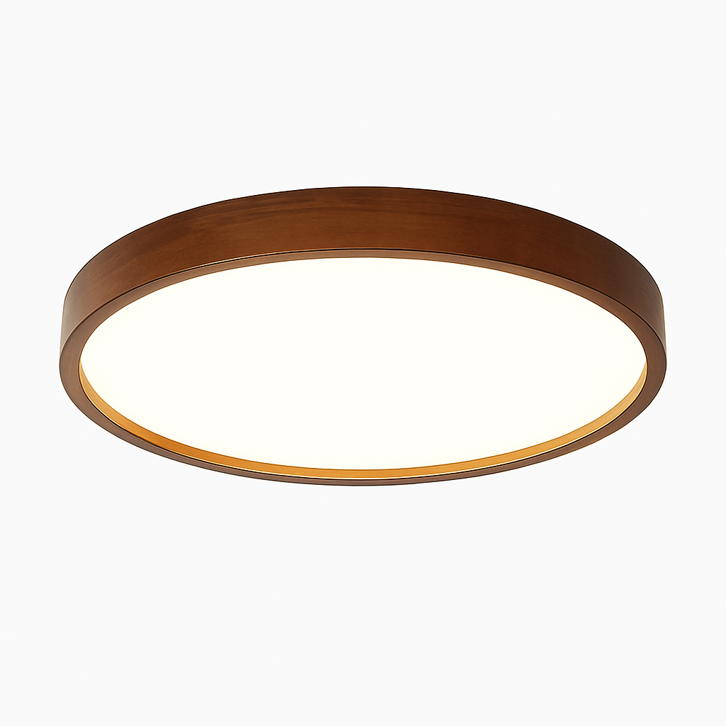 Plafonnier — Rond en bois style nordique pour intérieur moderne