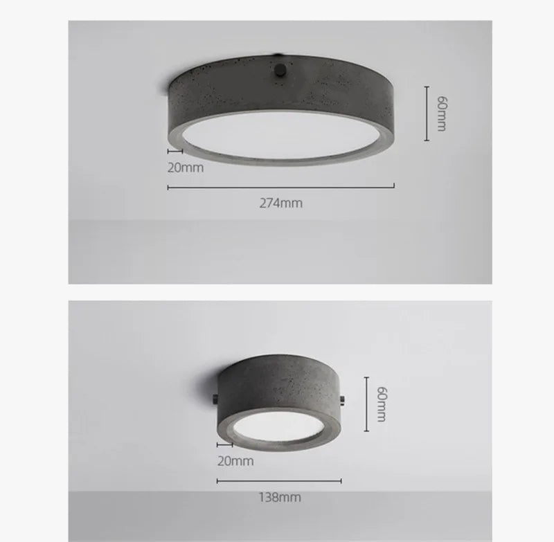 Plafonnier rond en ciment pour salon Mélanie Clairval - Courbes Douces & Décor Équilibré