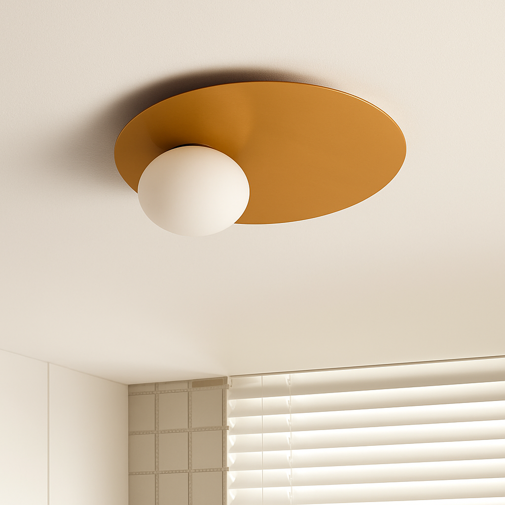 Plafonnier rond en métal moderne pour Adélie Mirage - Reflets Délicats & Élégance Visuelle