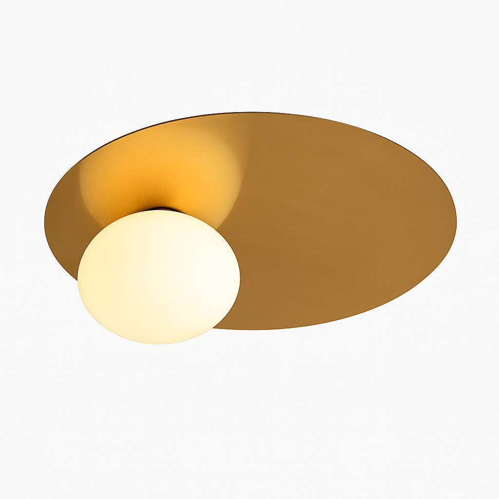 Plafonnier rond en métal moderne pour Adélie Mirage - Reflets Délicats & Élégance Visuelle