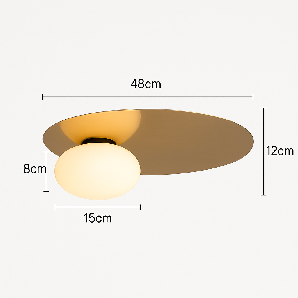 Plafonnier rond en métal moderne pour Adélie Mirage - Reflets Délicats & Élégance Visuelle