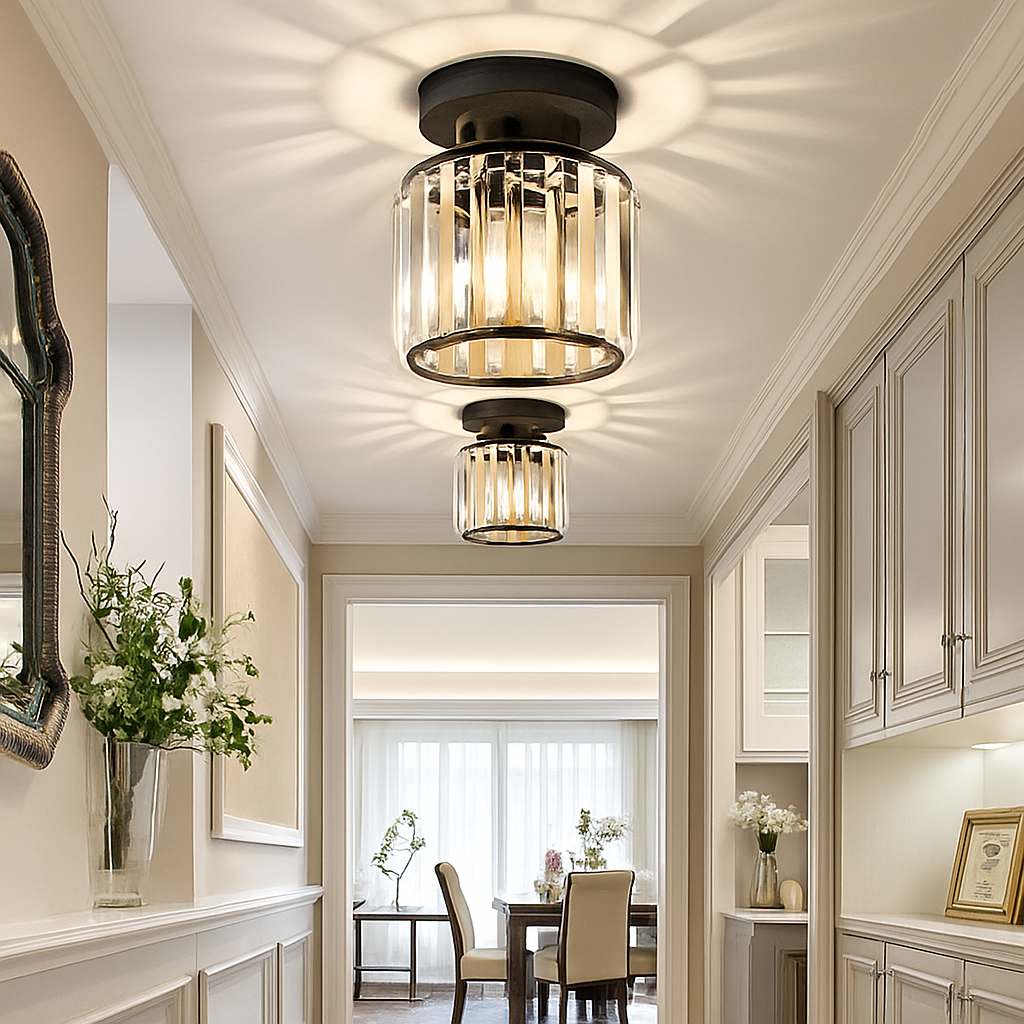 Plafonnier — Rond ou carré en cristal de verre Luxury