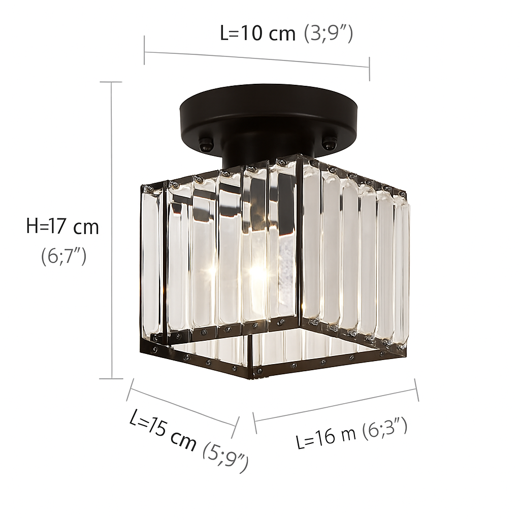 Plafonnier — Rond ou carré en cristal de verre Luxury