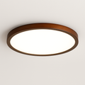 Plafonnier rond ultra mince en noyer pour un éclairage moderne Perrine Éclaircie en Bois - Une Touche Naturelle dans le Décor