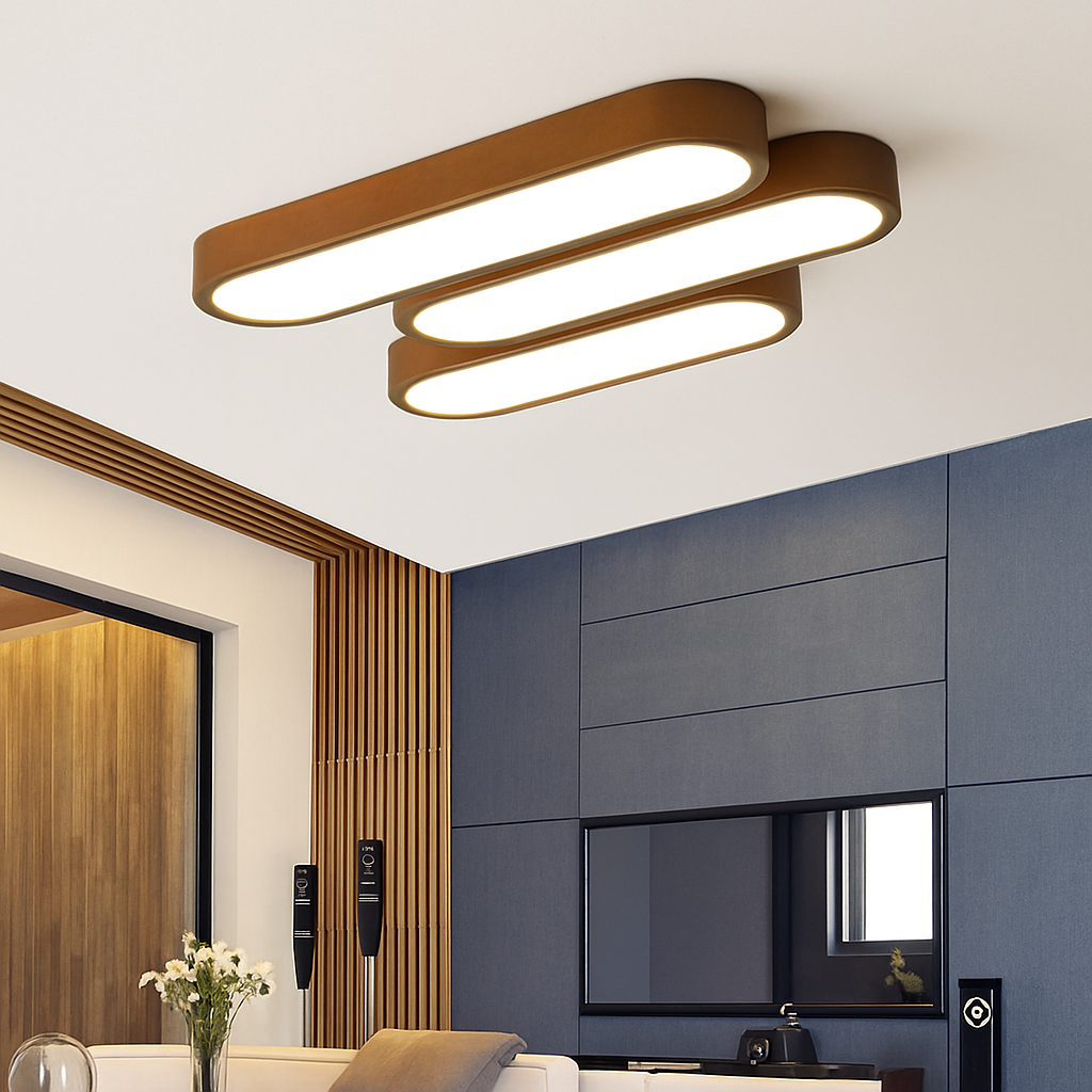 Plafonnier — Scandinave LED rectangulaire angles ronds Agara