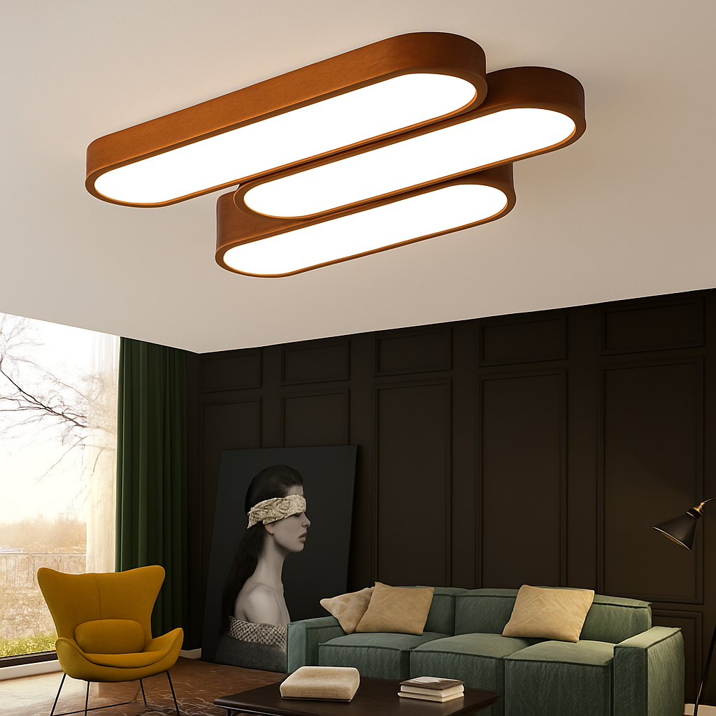 Plafonnier — Scandinave LED rectangulaire angles ronds Agara