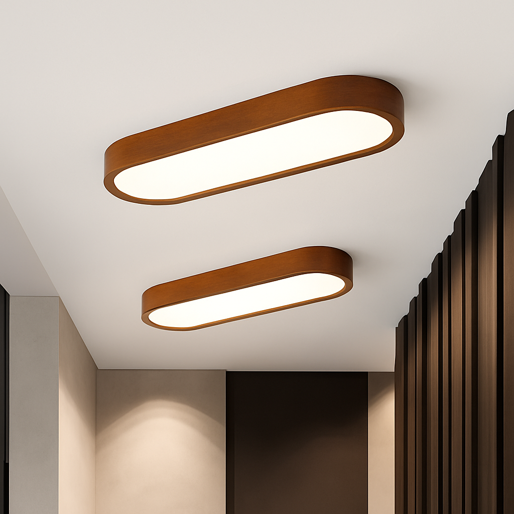 Plafonnier — Scandinave LED rectangulaire angles ronds Agara
