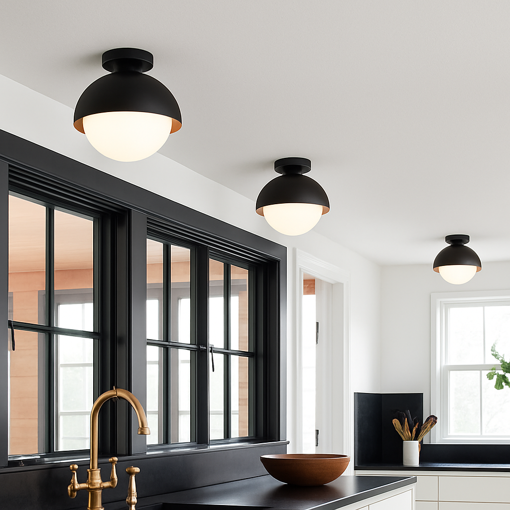 Plafonnier semi-encastré led design moderne luminaire décoratif d'intérieur Marin Épurelle en Verre - Reflets Subtils & Décor Raffiné