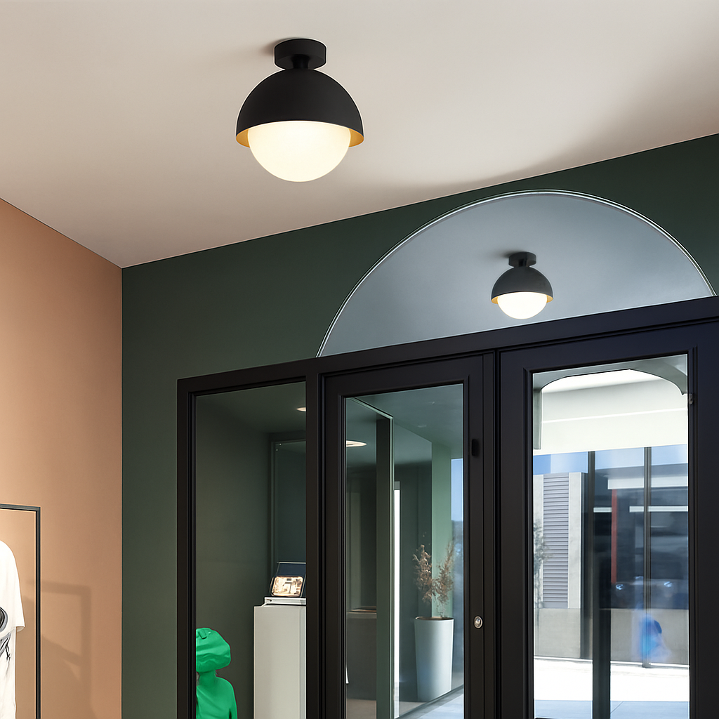Plafonnier semi-encastré led design moderne luminaire décoratif d'intérieur Marin Épurelle en Verre - Reflets Subtils & Décor Raffiné