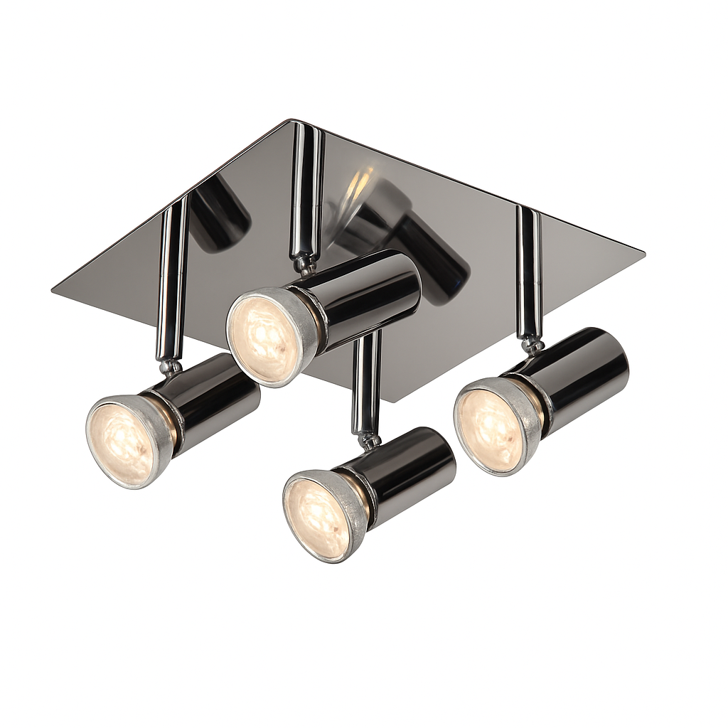 Plafonnier à spots LED dirigeables chromé Satin Côme Partition - Une Note Singulière dans le Décor