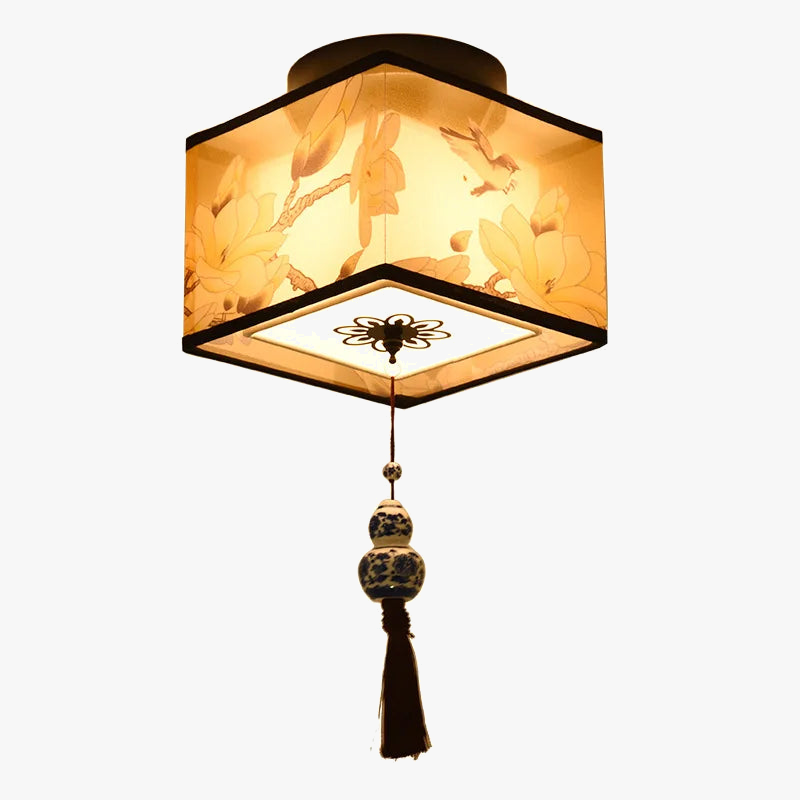 Plafonnier style chinois pour hôtel villa hall d'entrée et balcon Raphaël Équinoxe en Aluminium - Caractère & Élégance dans le Décor