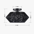 Plafonnier — Tissé de vigne rétro noir lampe tissée couloir silencieux chambre plafonnier tissé de vigne