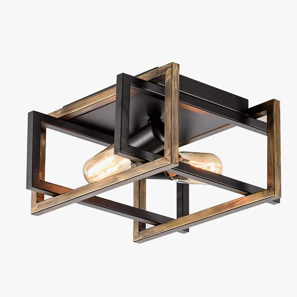 Plafonnier vintage américain luminaire industriel rétro design moderne Hermine Virgule - Un Accent Industriel Élégant