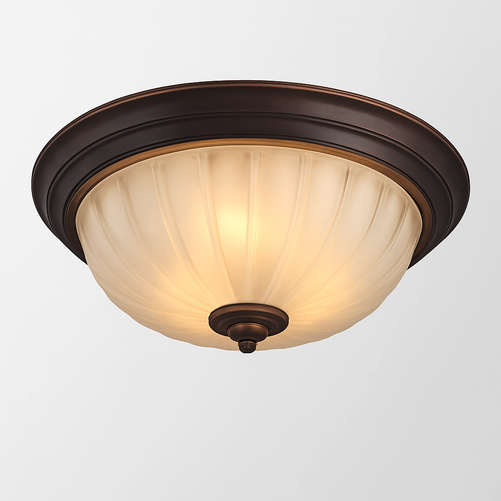 Abat-jour — Vintage en bronze noir avec abat-jour en verre givré